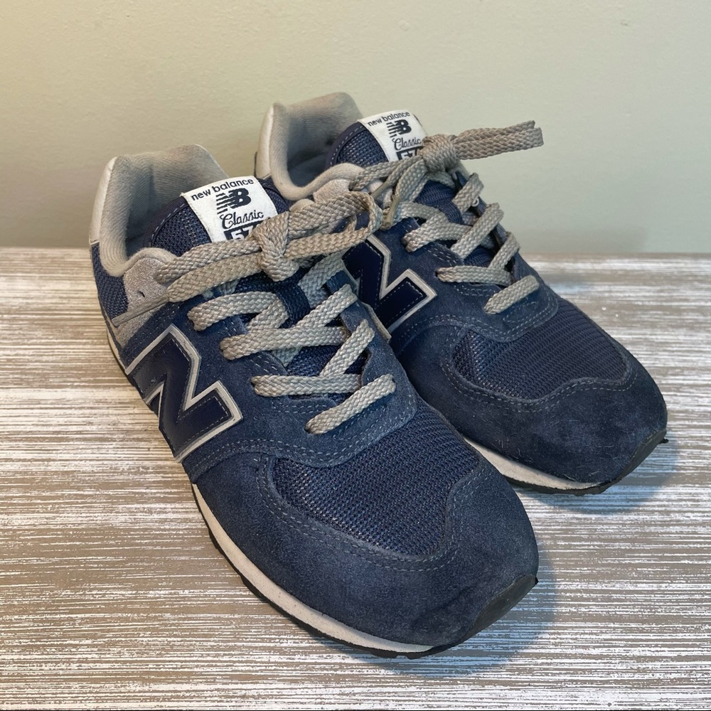 New Balance 574 Classic Men Size 4.5 Blue Gray Unisex Kids Adults GC574GV